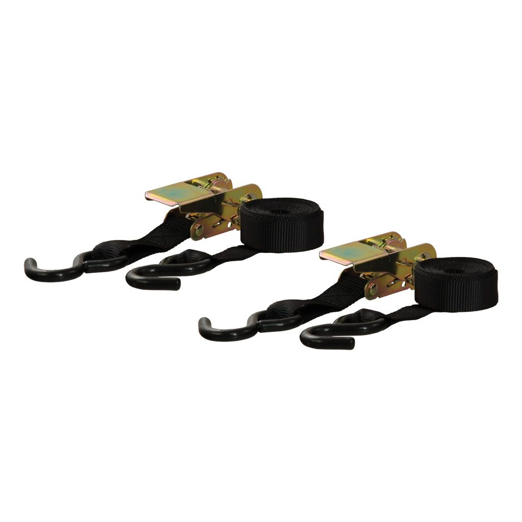 Curt, 10' Black Cargo Straps With S-Hooks (500 Lbs, 2-Pack)