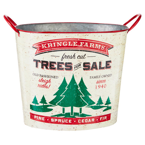 Raz Imports, 13.5" Kringle Farms Handled Bucket