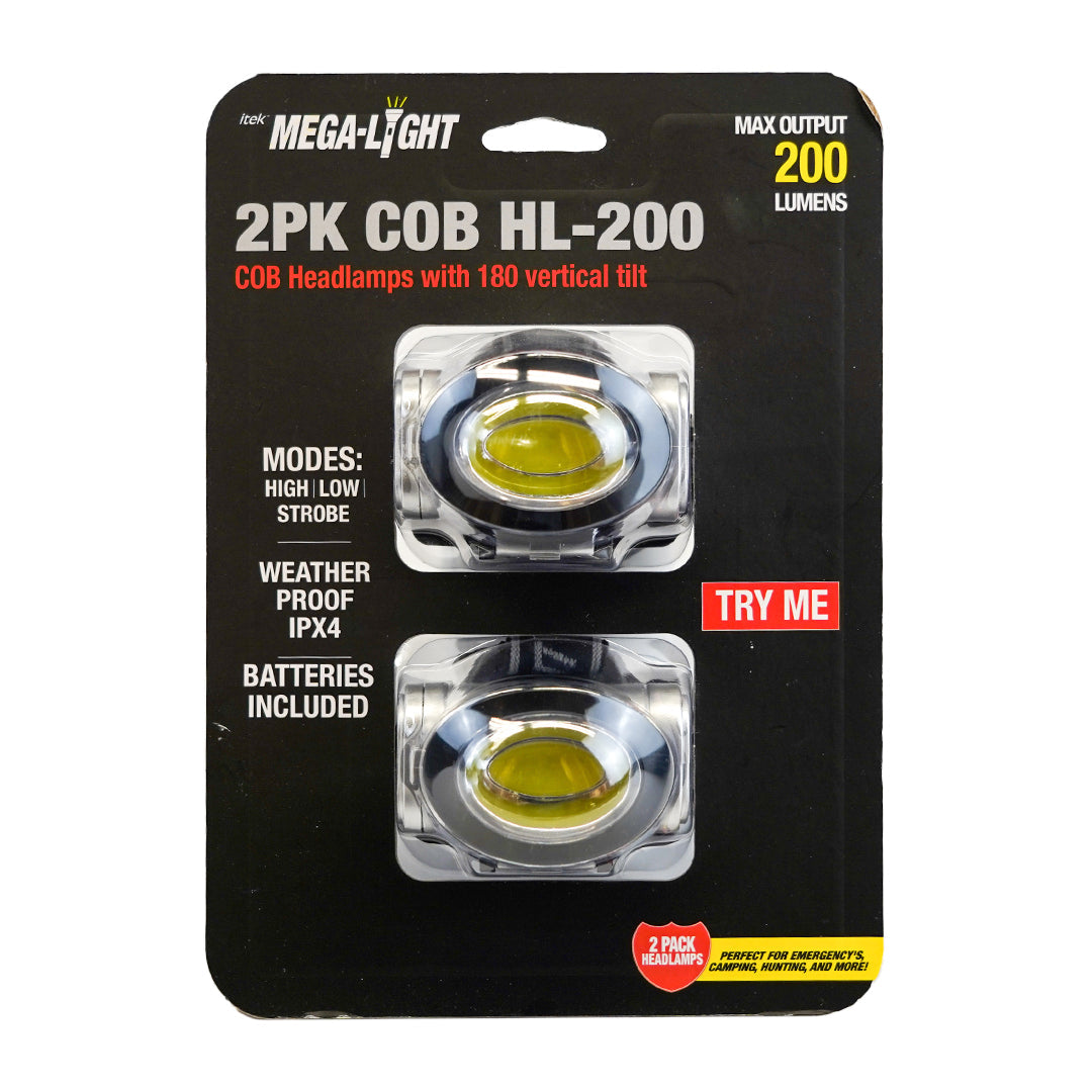 Mega-Light, 2 PACK COB HEAD LAMP