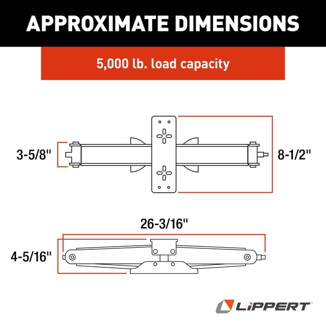 Lippert, 24" Scissor Jacks - Pair w/Handle