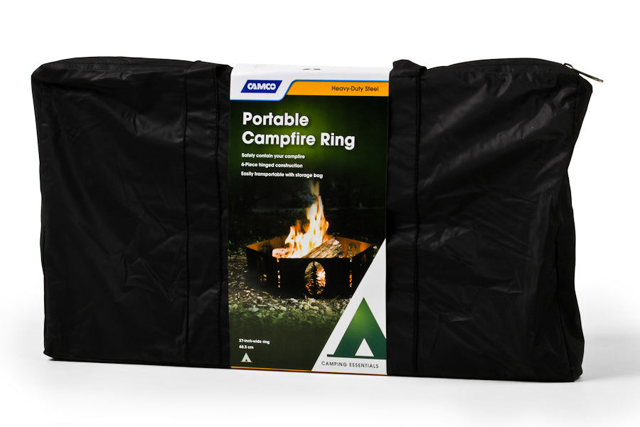 Camco, 27" Portable Campfire Ring With Tree Cut Outs & Storage Bag