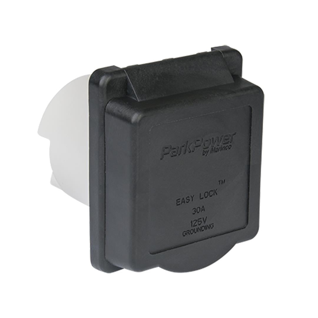 Marinco, 30A POWER INLET  BLACK