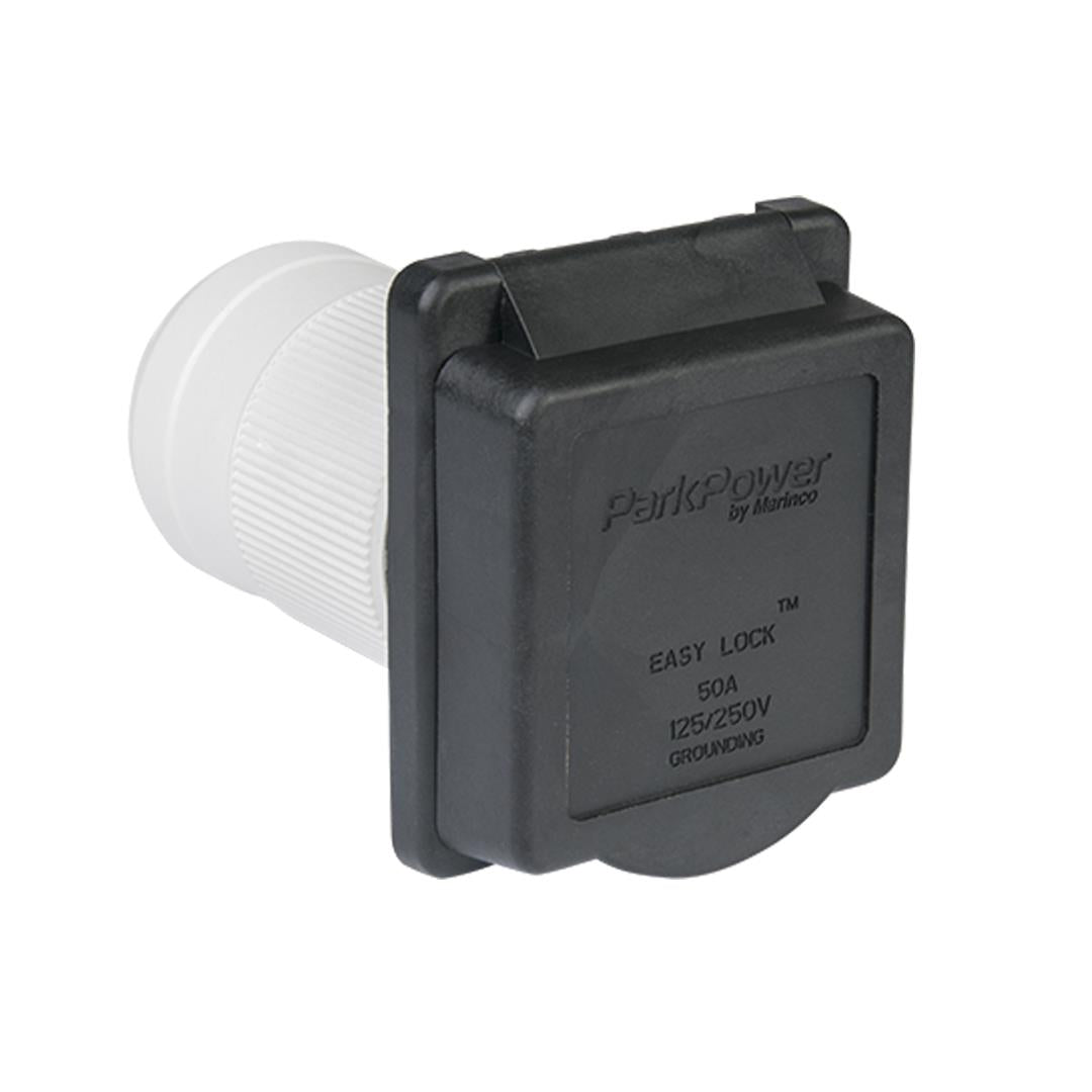 Marinco, 50A POWER INLET  BLACK