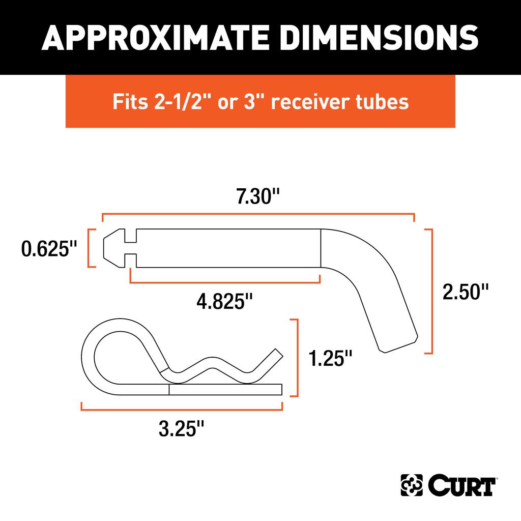 Curt, 5/8" Grooved Pin & Clip: Card