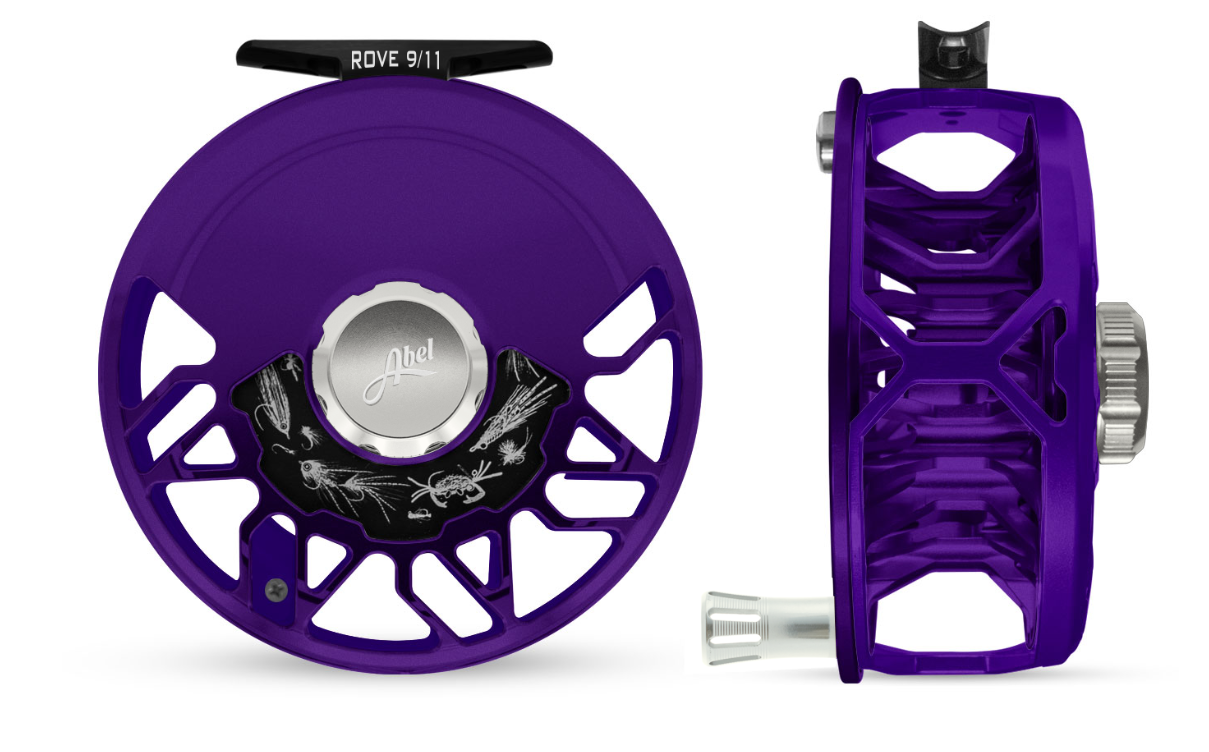 Abel Reels, Abel Rove Fly Reel - Custom 9/11 Satin Purple Platinum Drag Knob and Handle