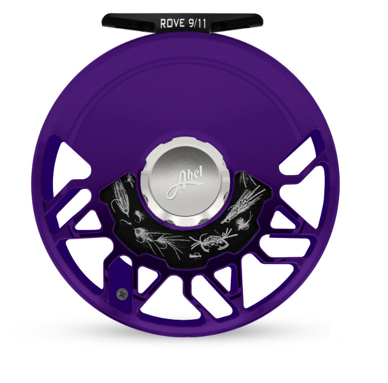 Abel Reels, Abel Rove Fly Reel - Custom 9/11 Satin Purple Platinum Drag Knob and Handle