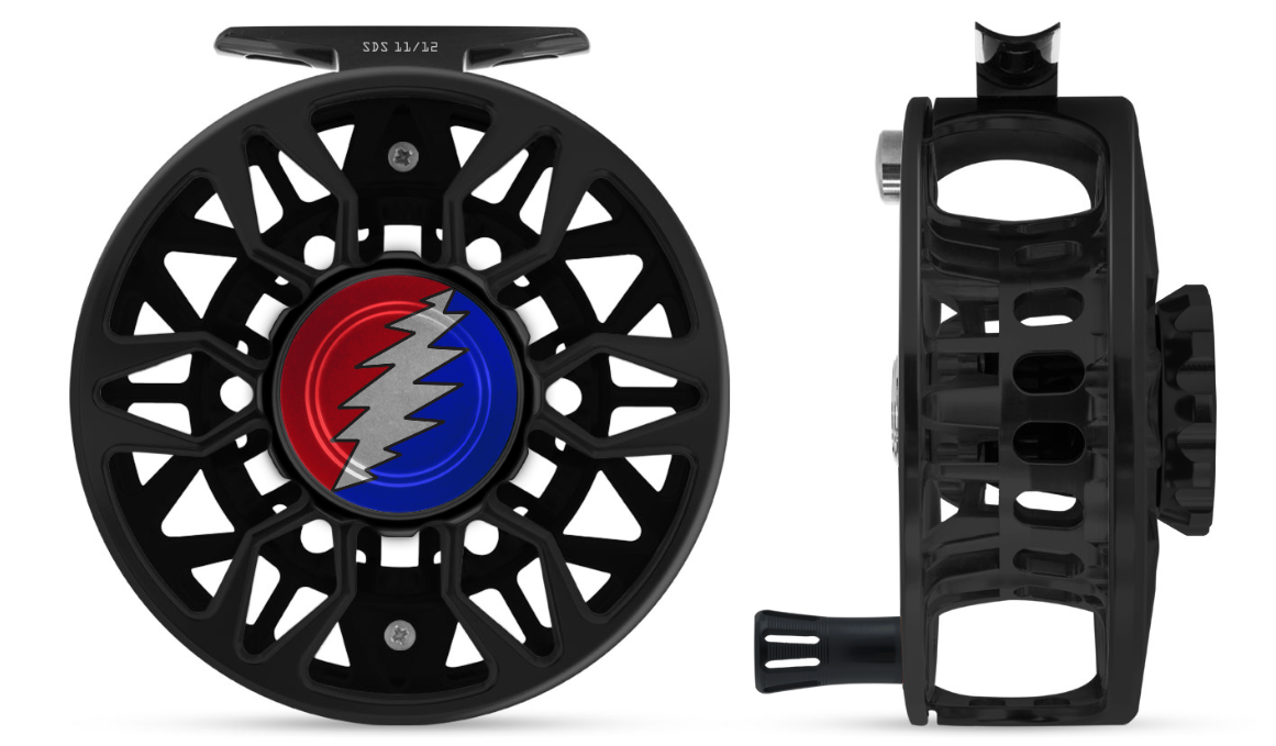 Abel Reels, Abel Sealed Drag Salt (SDS) Fly Reel - Custom 11/12 Black Grateful Dead Bolt