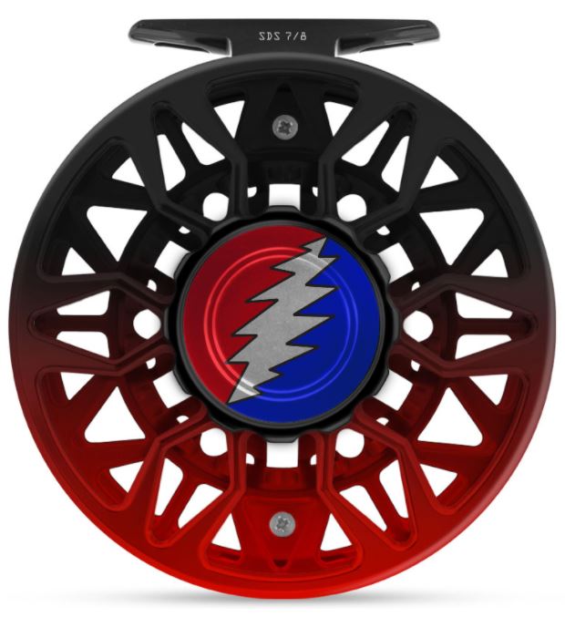 Abel Reels, Abel Sealed Drag Salt (SDS) Fly Reel - Custom 7/8 Black/Red Fade Grateful Dead Bolt