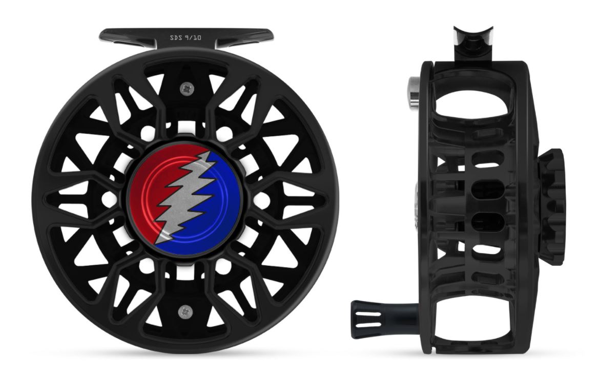 Abel Reels, Abel Sealed Drag Salt (SDS) Fly Reel - Custom 9/10 Black Grateful Dead Bolt