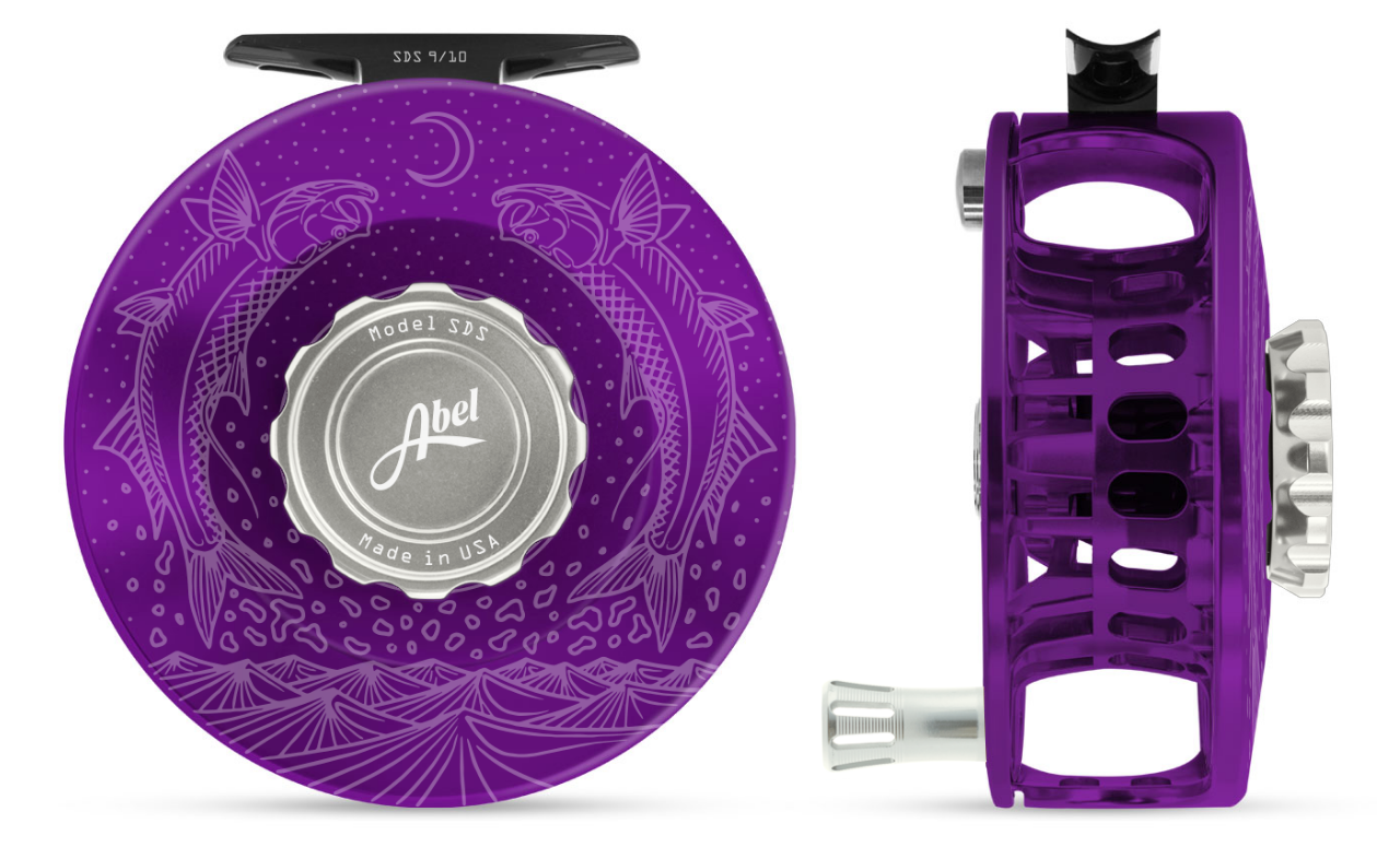 Abel Reels, Abel Sealed Drag Salt (SDS) Fly Reel - Custom 9/10 Purple Underwood Moondance