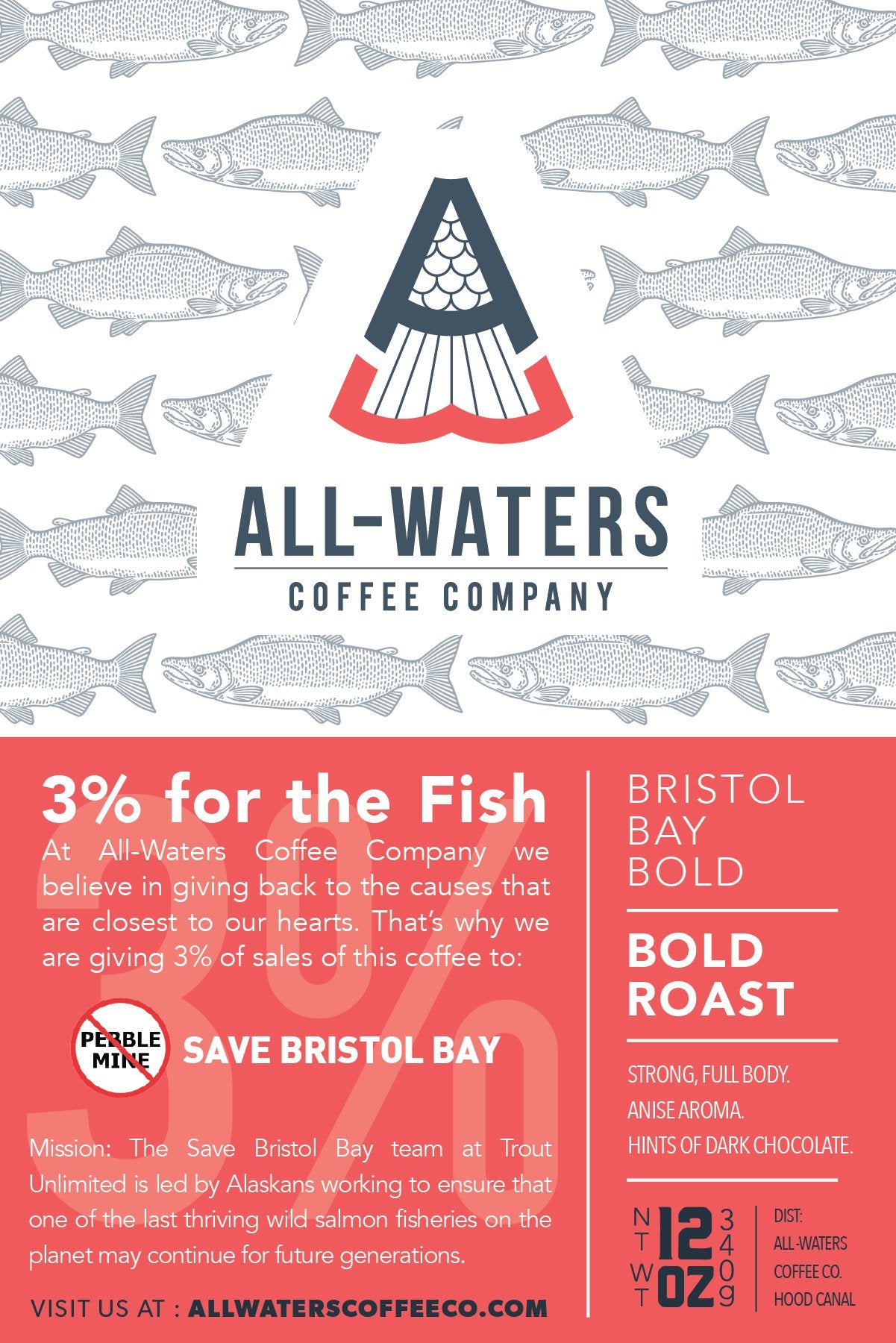 All-Waters Coffee, All-Waters Coffee Bristol Bay Bold Blend 12oz