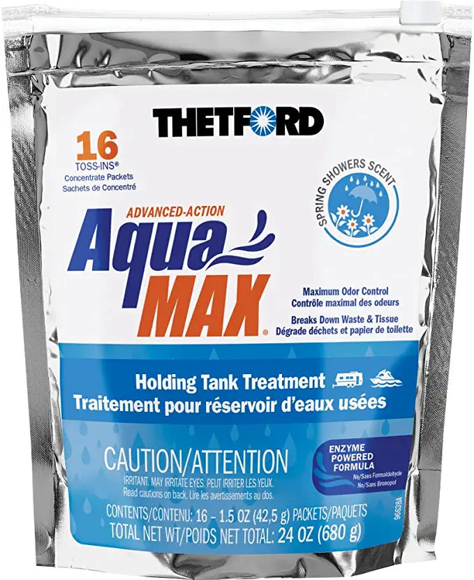 Thetford, Aquamax  Toss-Ins Holding Tank Treatment Spring Showers - 16 Count