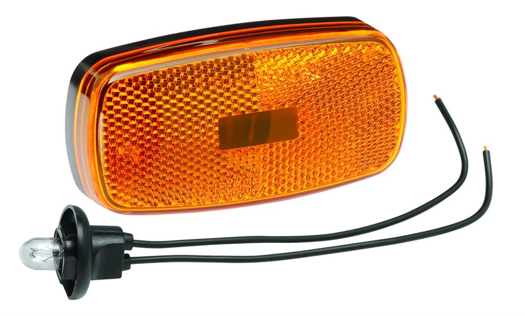 Bargman, Clearance Light; 59 Series; Incandescent Bulb; Rectangular; Amber Lens