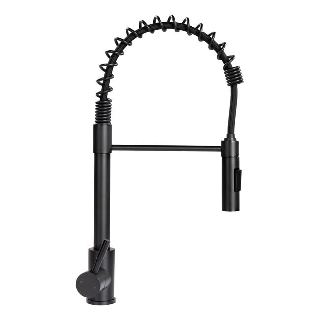 Lippert, Coiled Spring Faucet, Single Hole - Black Matte