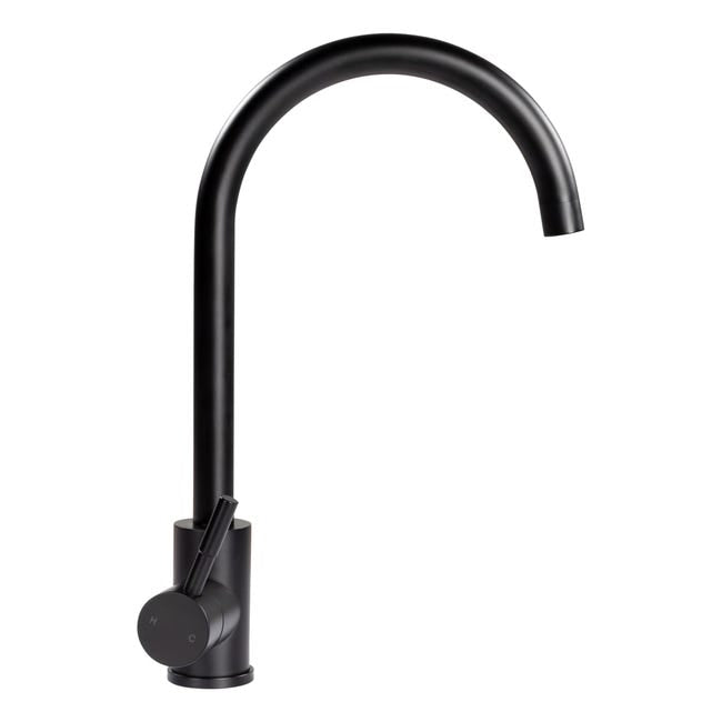 Lippert, Curved Gooseneck Faucet, Single Hole - Black Matte