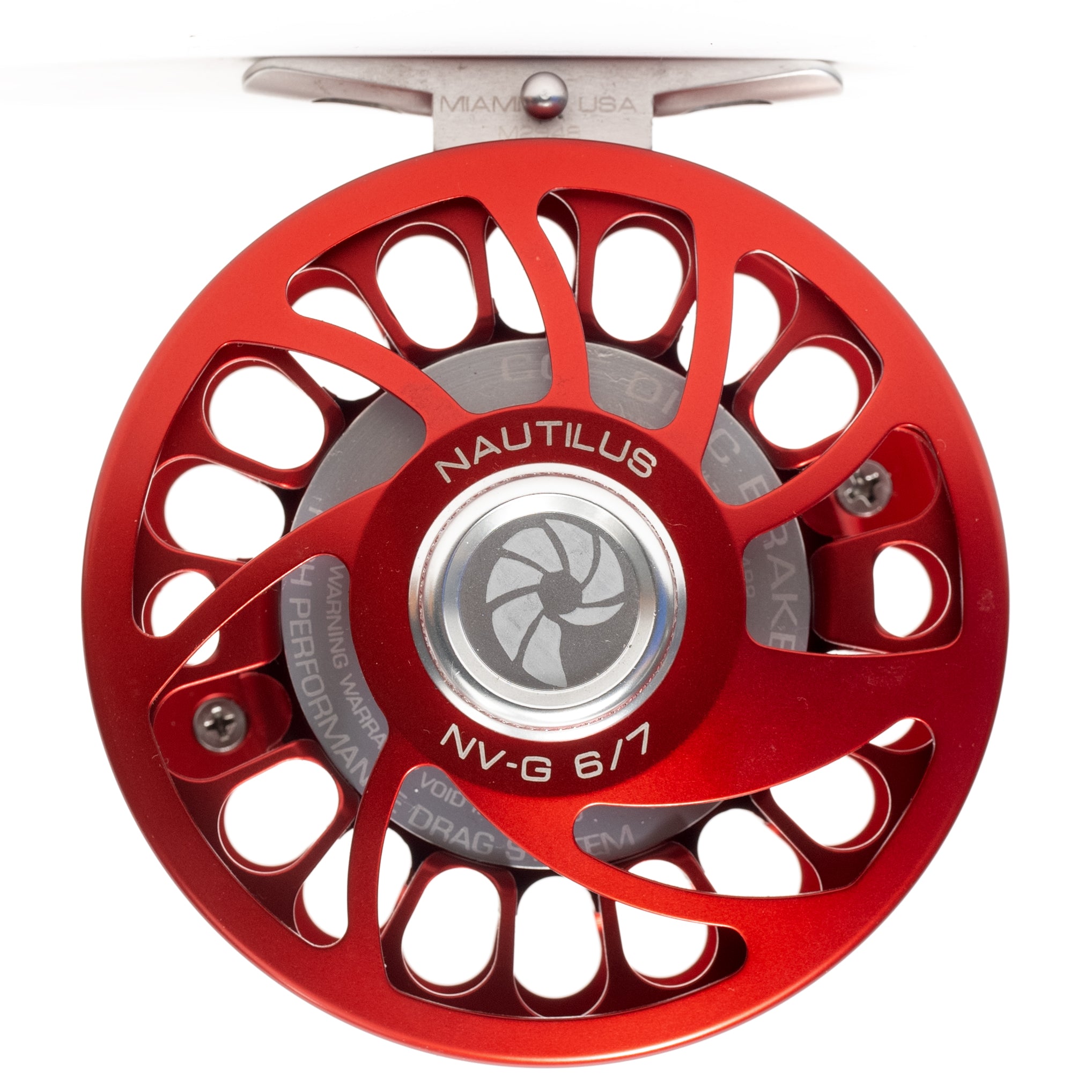 Nautilus Fly Reels, Custom Nautilus NV-G 6/7 Red/Silver Fly Reel