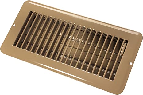 JR Products, Dampered Floor Register - 4" X 10", Brown