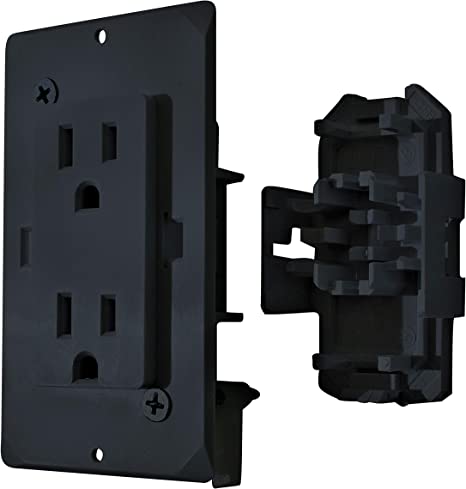 Valterra, Decor Receptacle with Cover - 15A, 125V, Black