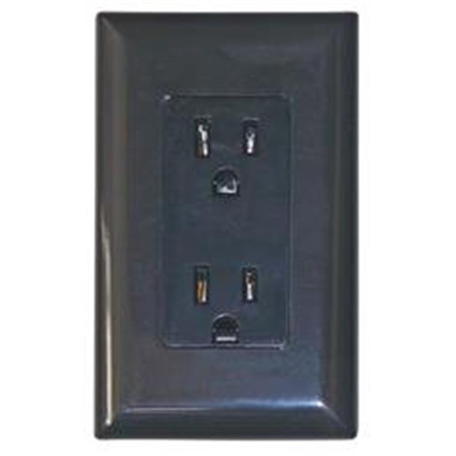 Valterra, Decor Receptacle with Cover - 15A, 125V, Black