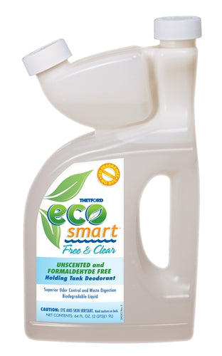 Thetford, Eco Smart Free and Clear RV Holding Tank Deodorant, Waste Digester, Detergent 64 Oz