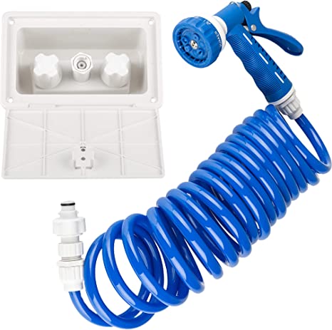 Dura Faucet, Exterior Quick Connect Detachable Sprayer, Hose, Port, and Spray Box Kit