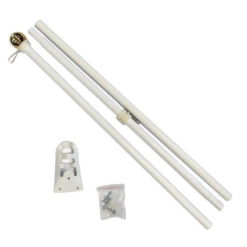 FlagsImporter.com, Gold Ball Top 6FT Steel White Flag Pole