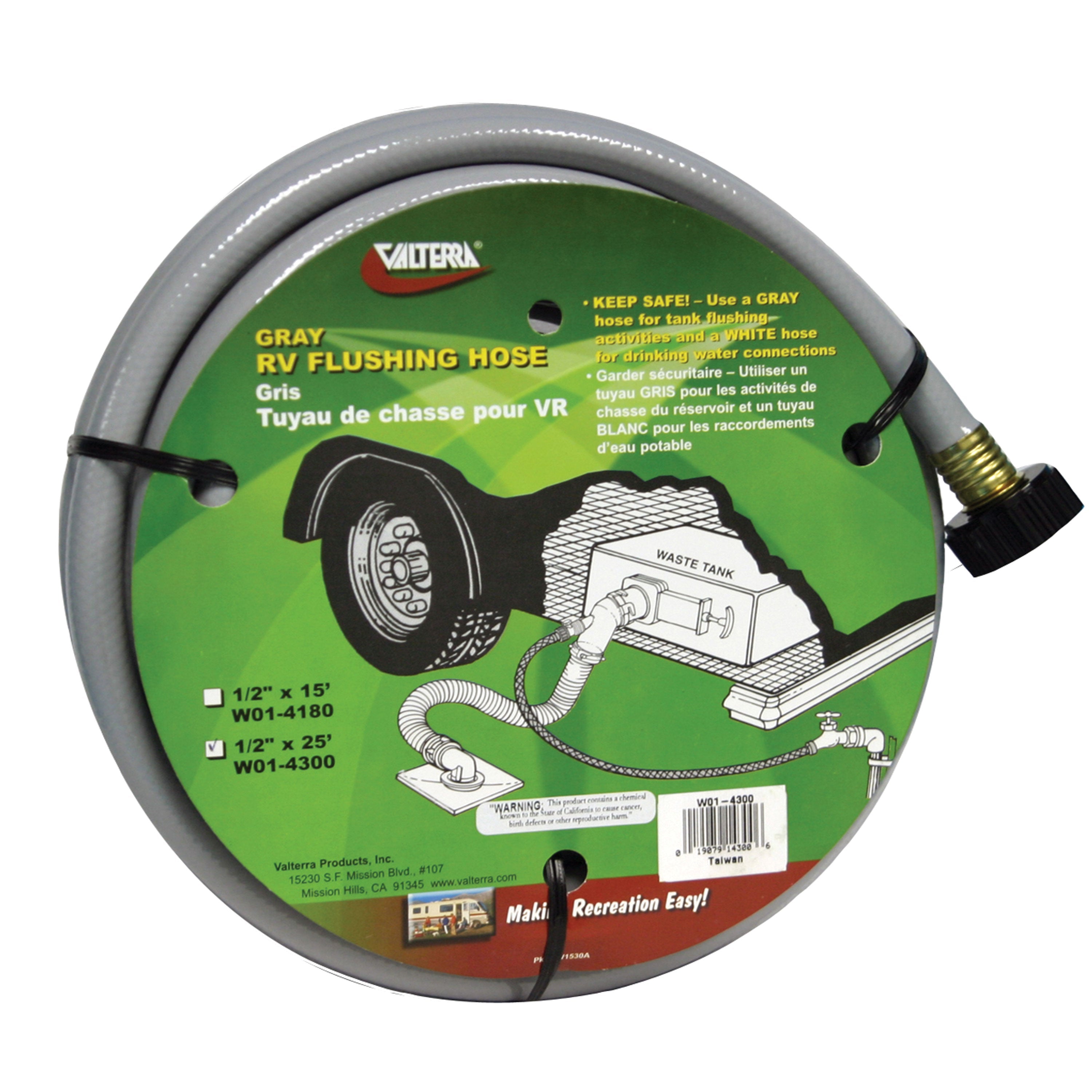 Valterra, Gray RV Flushing Hose 25' x 1/2"