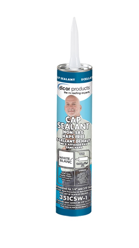 Dicor, HAPS-Free Cap Sealant for RV Window and Door Maintenance, White 10.3oz