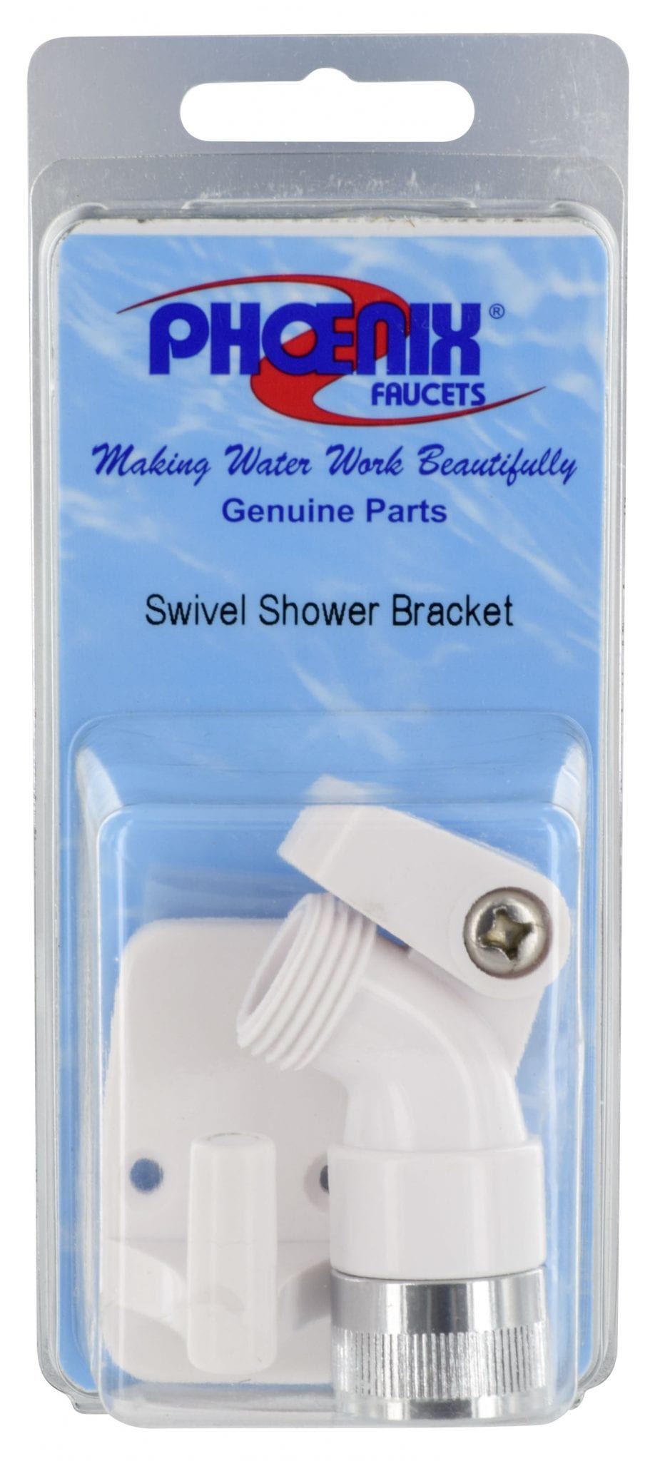 Phoenix, Hand Held Shower Swivel Connector & Bracket Plastic Chrome/white Carded