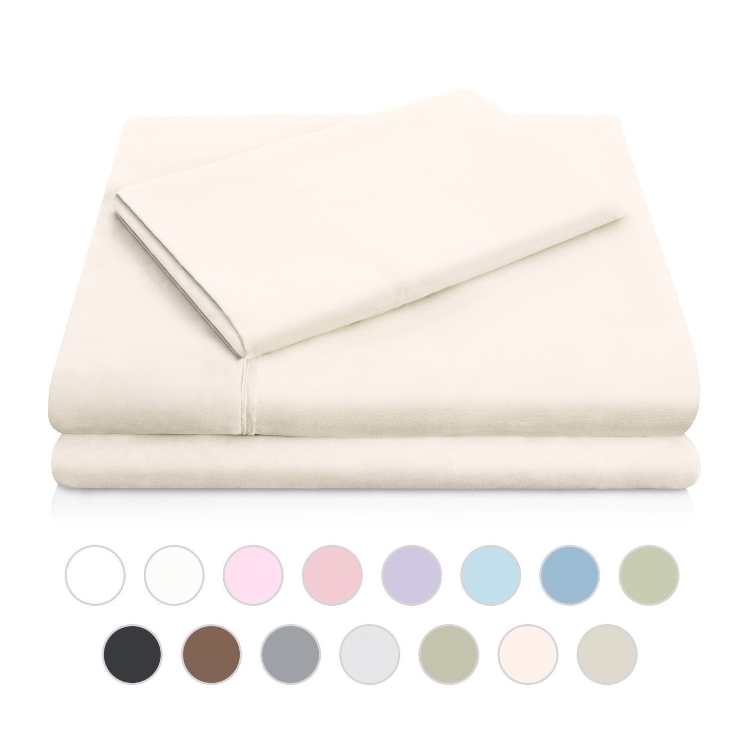 MD Mattress, Ivory Queen Brushed Microfiber Cotton Sheet Set