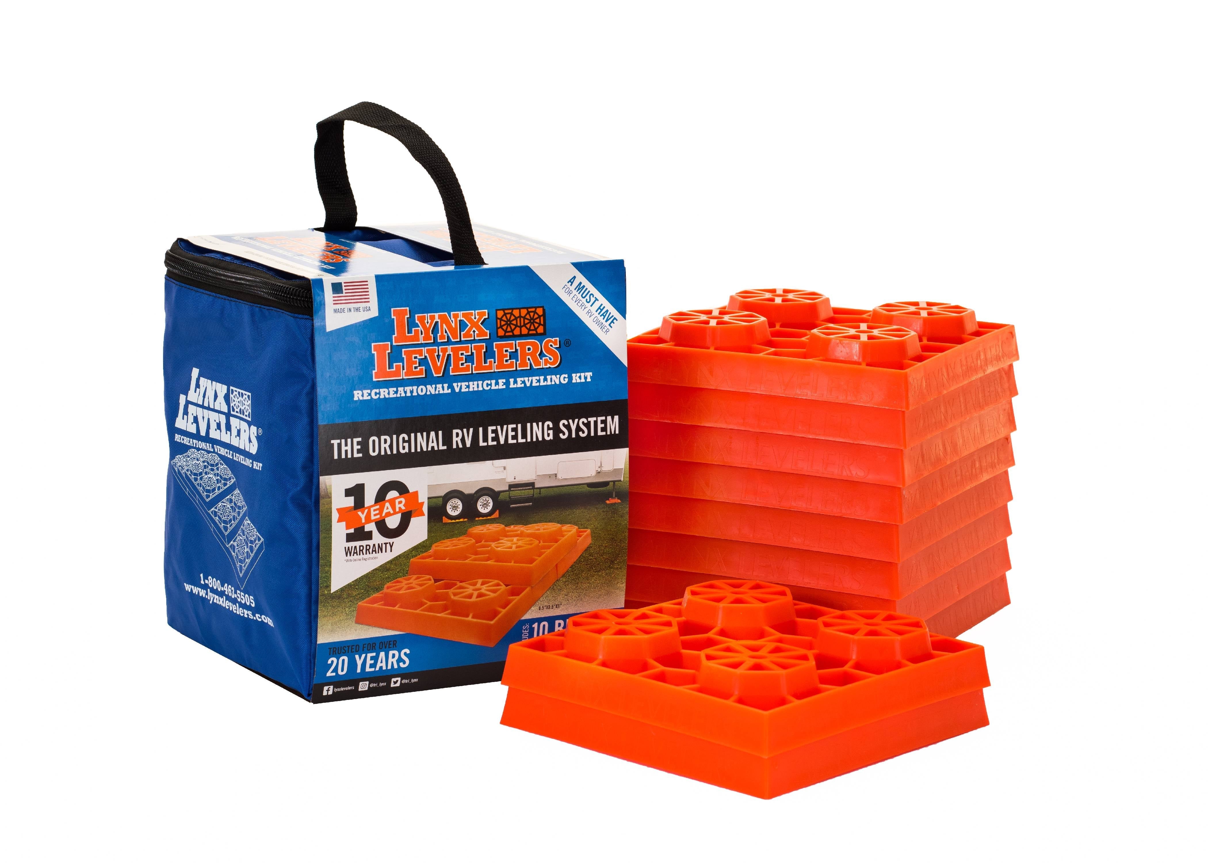 Tri-Lynx, Lynx Levelers 10-Pack RV Leveling Blocks with Nylon Storage Case