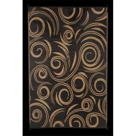 Faulkner, Mat Swirl 9X12 Black/Beige