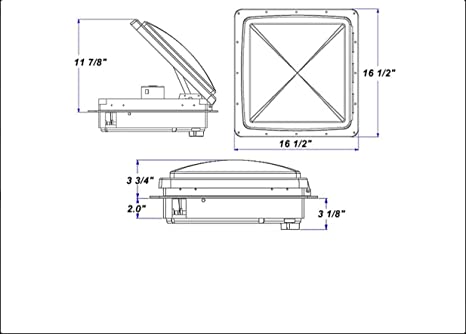 MaxxAir, MaxxFan Plus Roof Vent w/ 12V Fan, Thermostat, and Remote - Powered Lift - 10 Speed - Smoke