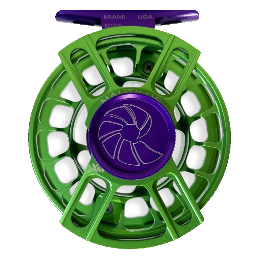 Nautilus Fly Reels, Nautilus Custom XM Lime/Purple