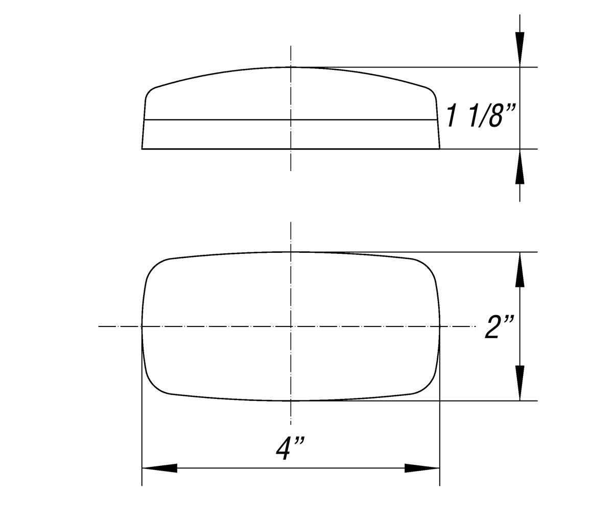 Optronics, Optronics O24-MC32RBBP Oval Surface Mount Marker & Clearance Lights with Reflex