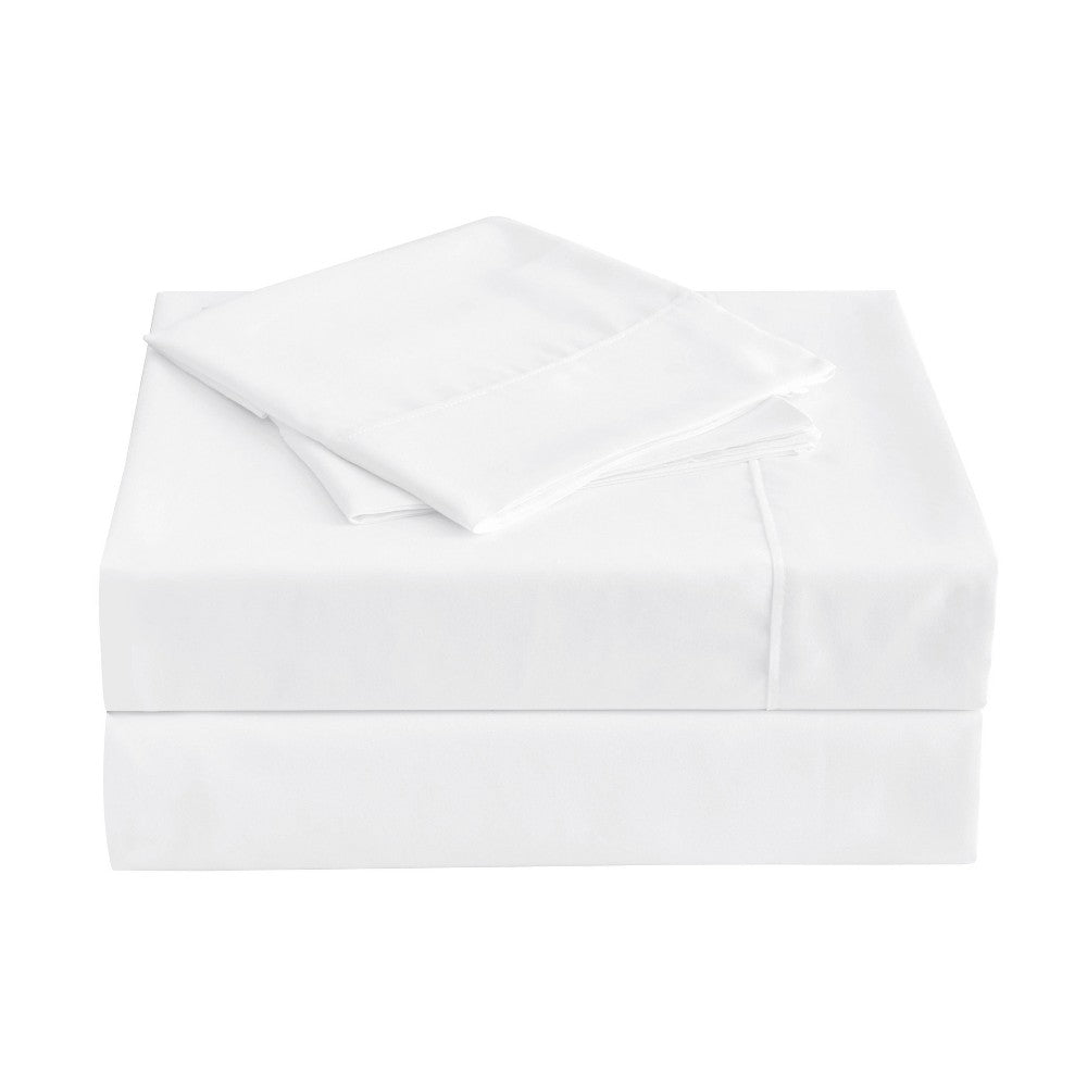 Sutton Home Furnishings, PUR & CALM SILVADUR 4-Piece Antimicrobial Queen Sheet Set in Solid White