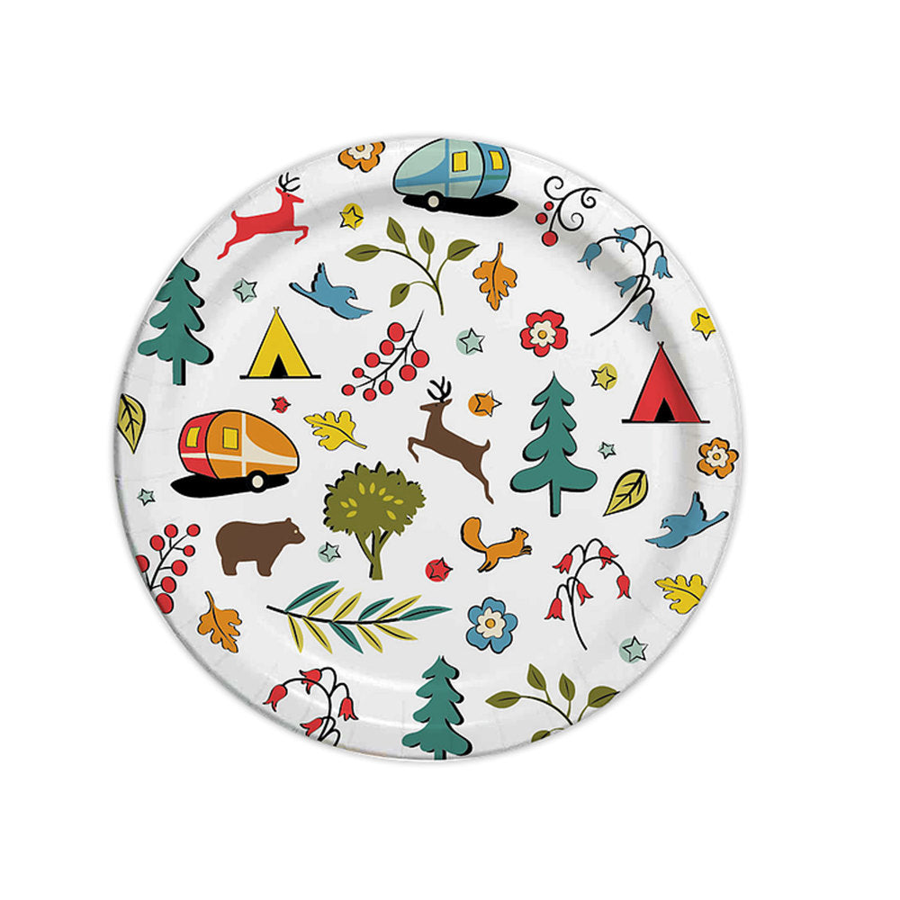 Camp Casual, Paper Plates - 24 Pk - Woods Vintage- 10-1/16" Diamater