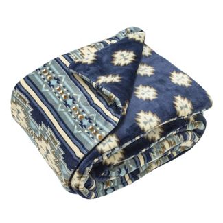 Sutton Home Furnishings, Printed Velvet to Sherpa Throws - Nola Aztec to Navy