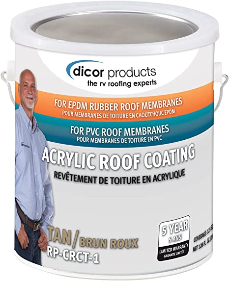 Dicor, Roof Acrylic Coating - 1 Gallon, Tan , Orange