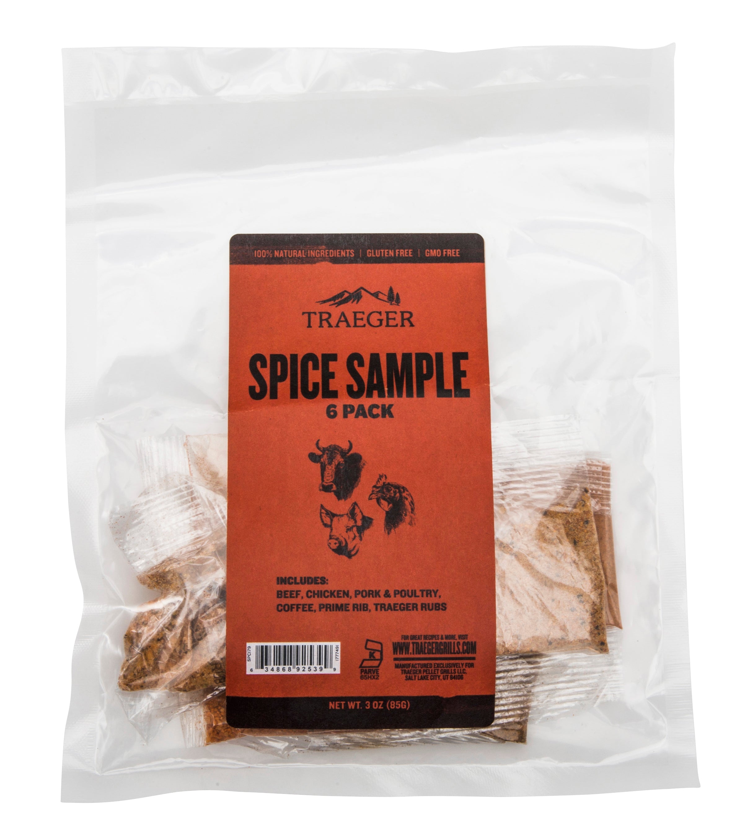 Traeger, Sample Rub Pack - (Beef, Chicken, Pork & Poultry, Coffee, Prime Rib, Traeger Rub)