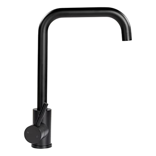 Lippert, Square Gooseneck Faucet, Single Hole - Black Matte