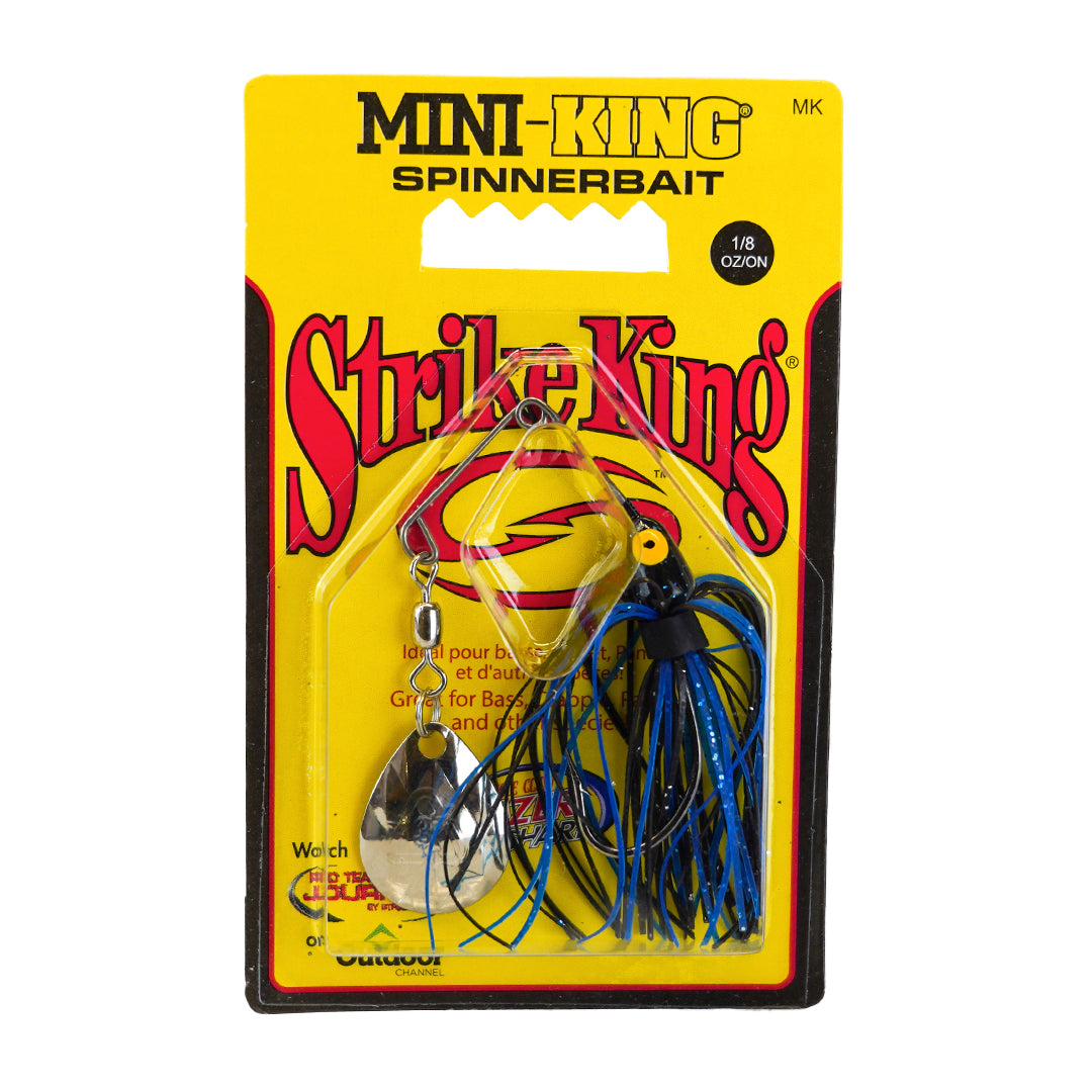 Strike King, Strike King Mini-King Spinnerbait Lure 1/8oz Black Blue