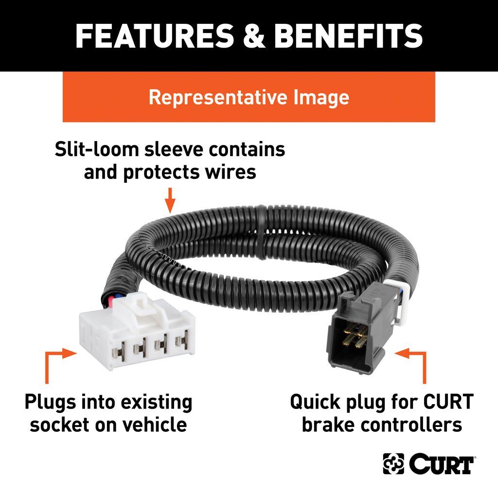 Curt, Trailer Brake Controller Harness, Select Chevrolet, GMC