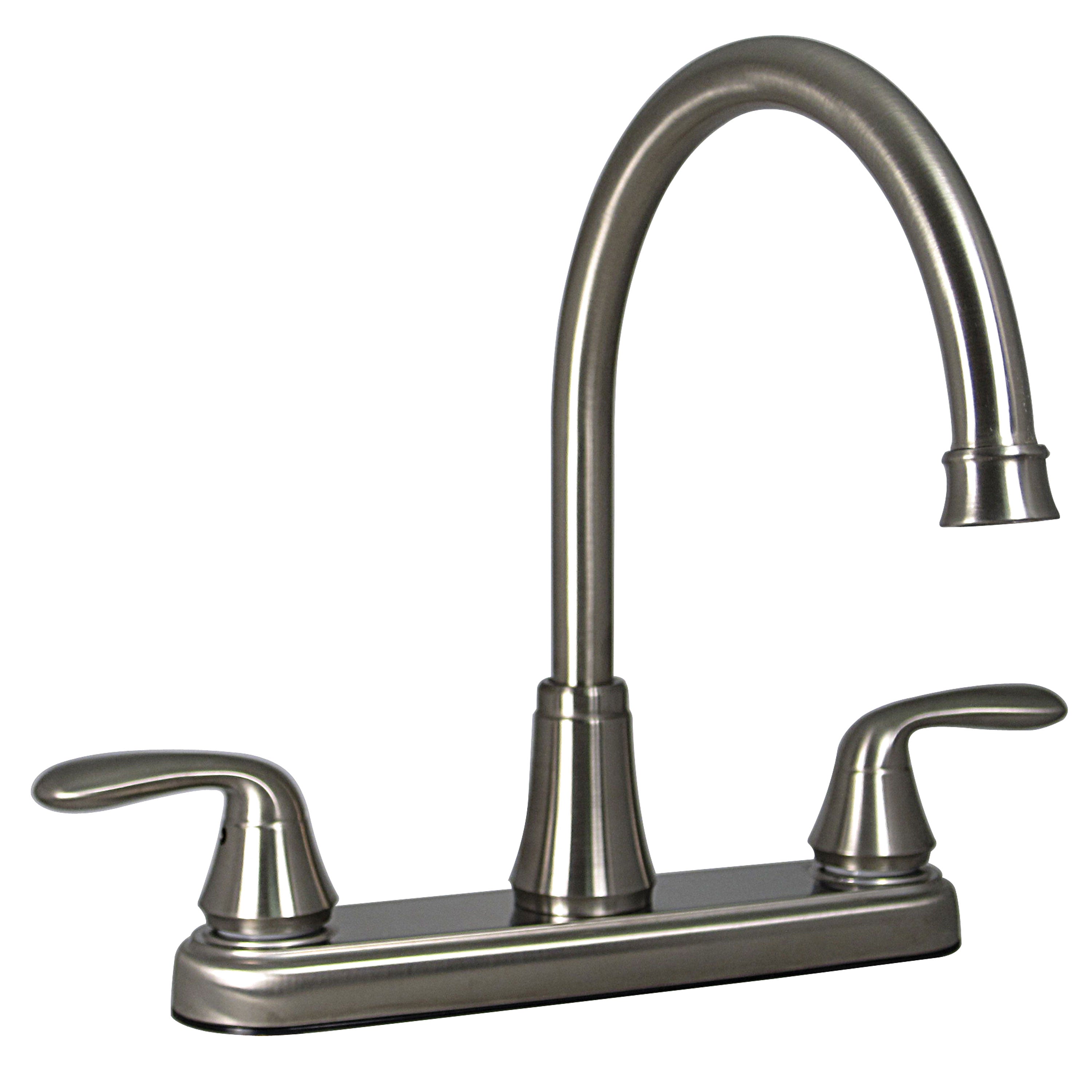 Phoenix, Two-Handle 8" Hybrid Kitchen Faucet With High-Arc Spout - Brushed Nickel