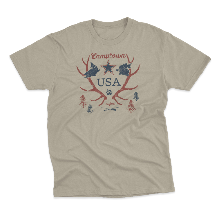 Camptown Outfitters, USA Tee - Butter Cream