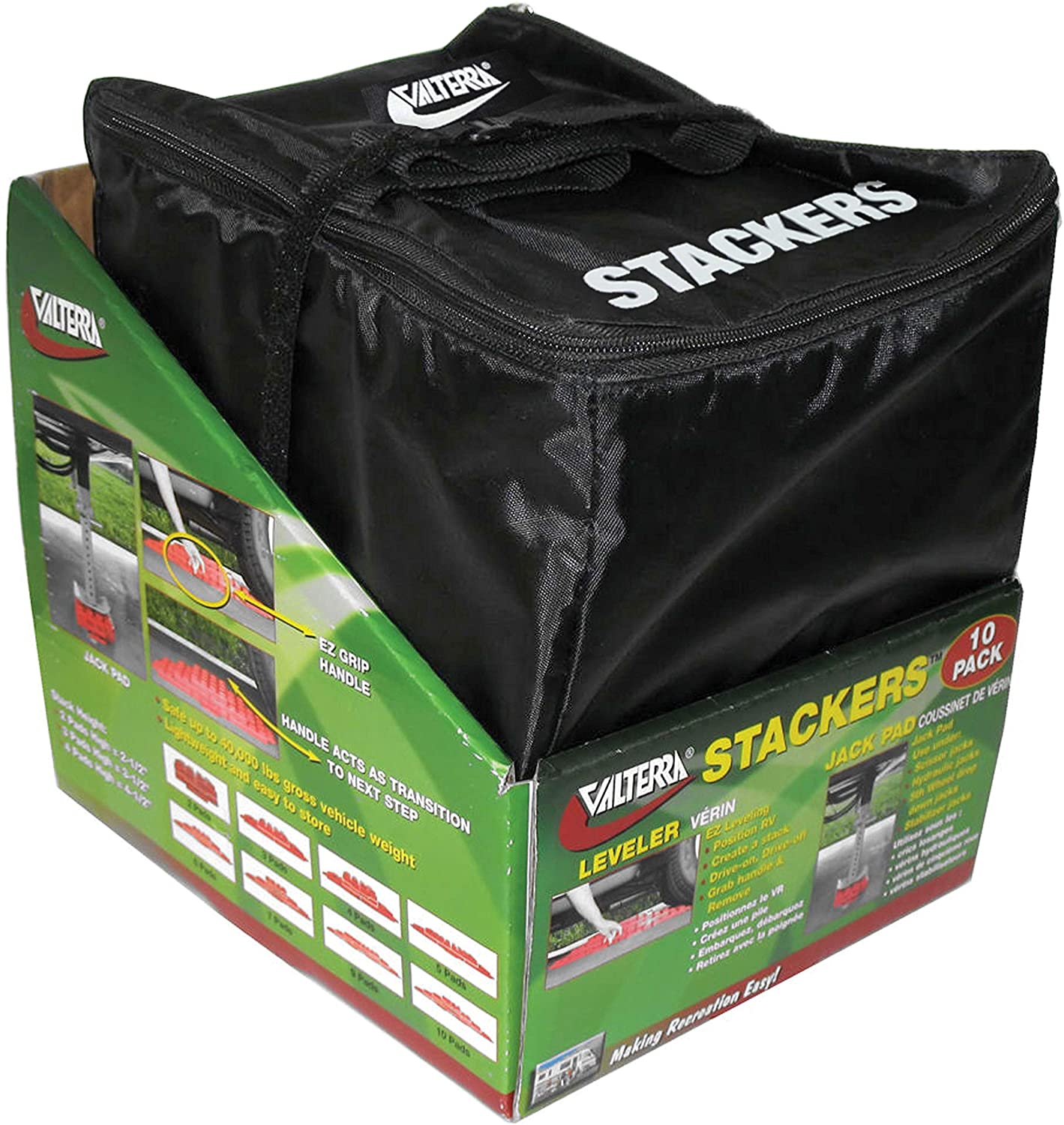 Valterra, Valterra Stackers Leveler / Jack Pad - 10 Pack with Carry Bag