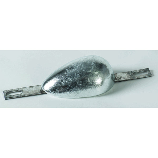 AquaMarine, Zinc Hull Pear Anode 2.2kg, 270 x 90 x 50mm, Hole Centres 230mm