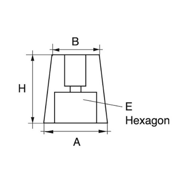 Performance Metals, Zinc Shaft Anode 23mm Hexagon End